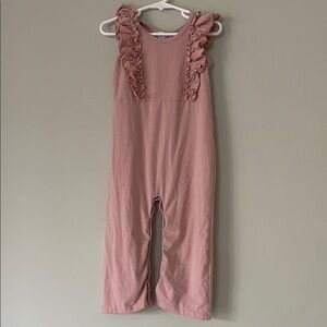 Pink Ruffled Kids Jumpsuit